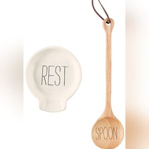 Wooden Spoon and Rest Set